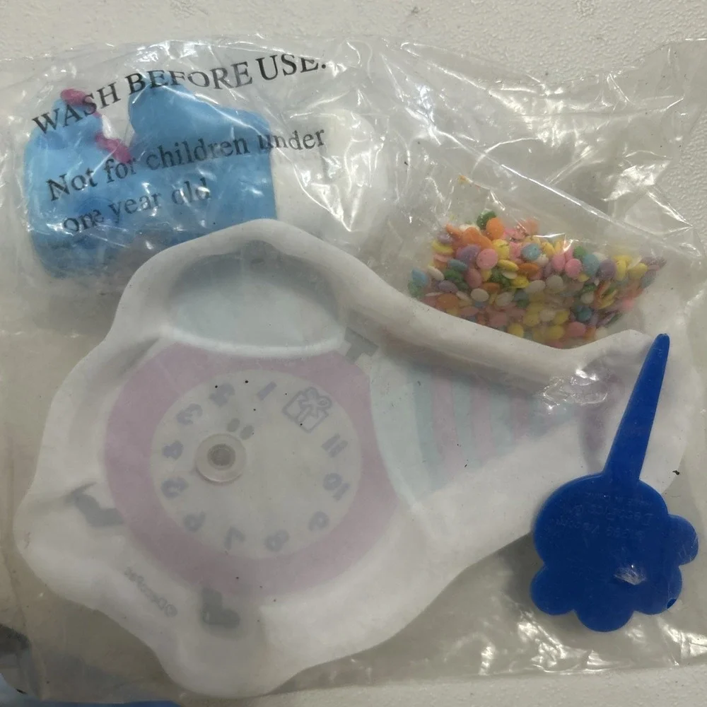 Vtg Blue's Clues Chef Blue Clock Cake Topper NIP